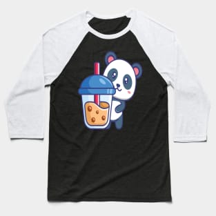 Kawaii Cute Anime Panda Otaku Japanese Bubble Boba Tea Baseball T-Shirt